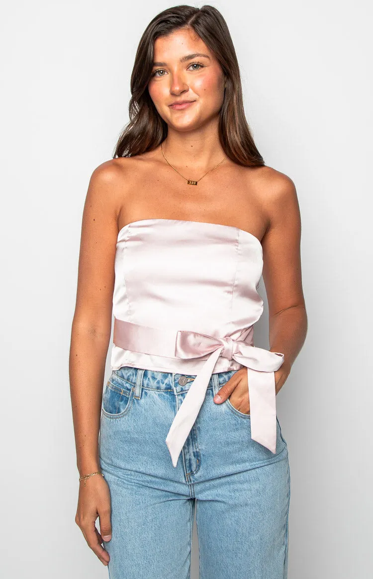 Satin Diva Pink Crop Top