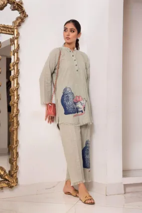 Shehrnaz - SHK- 1122 - 2 Piece - Grey