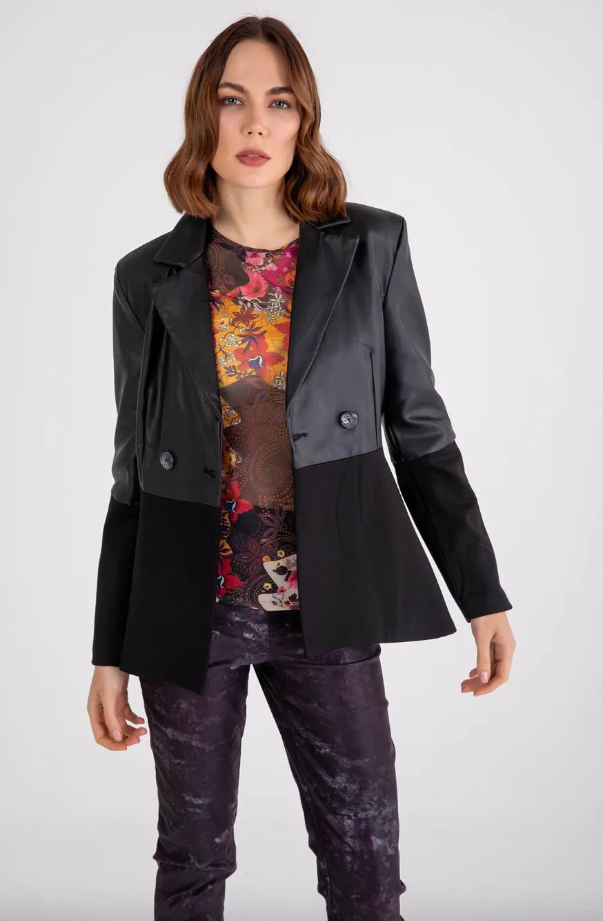 Shimmer Chic Jacket - Black Vegan