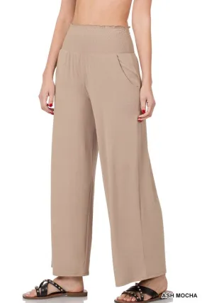 SMOCKED WAISTBAND LOUNGE PANTS