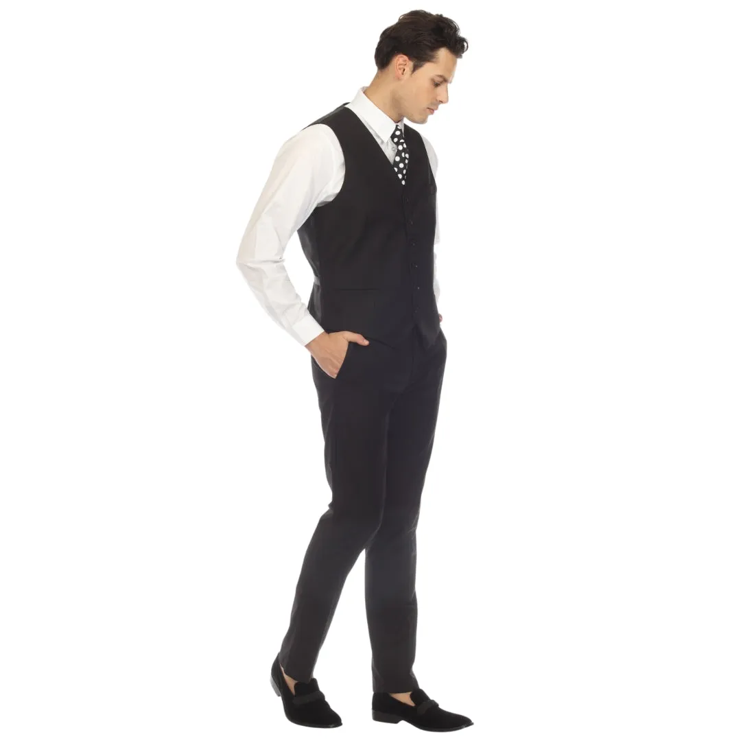 Solo Adjustable Casual & Formal Black Vest