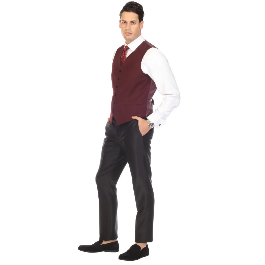 Solo Adjustable Casual & Formal Burgundy Vest