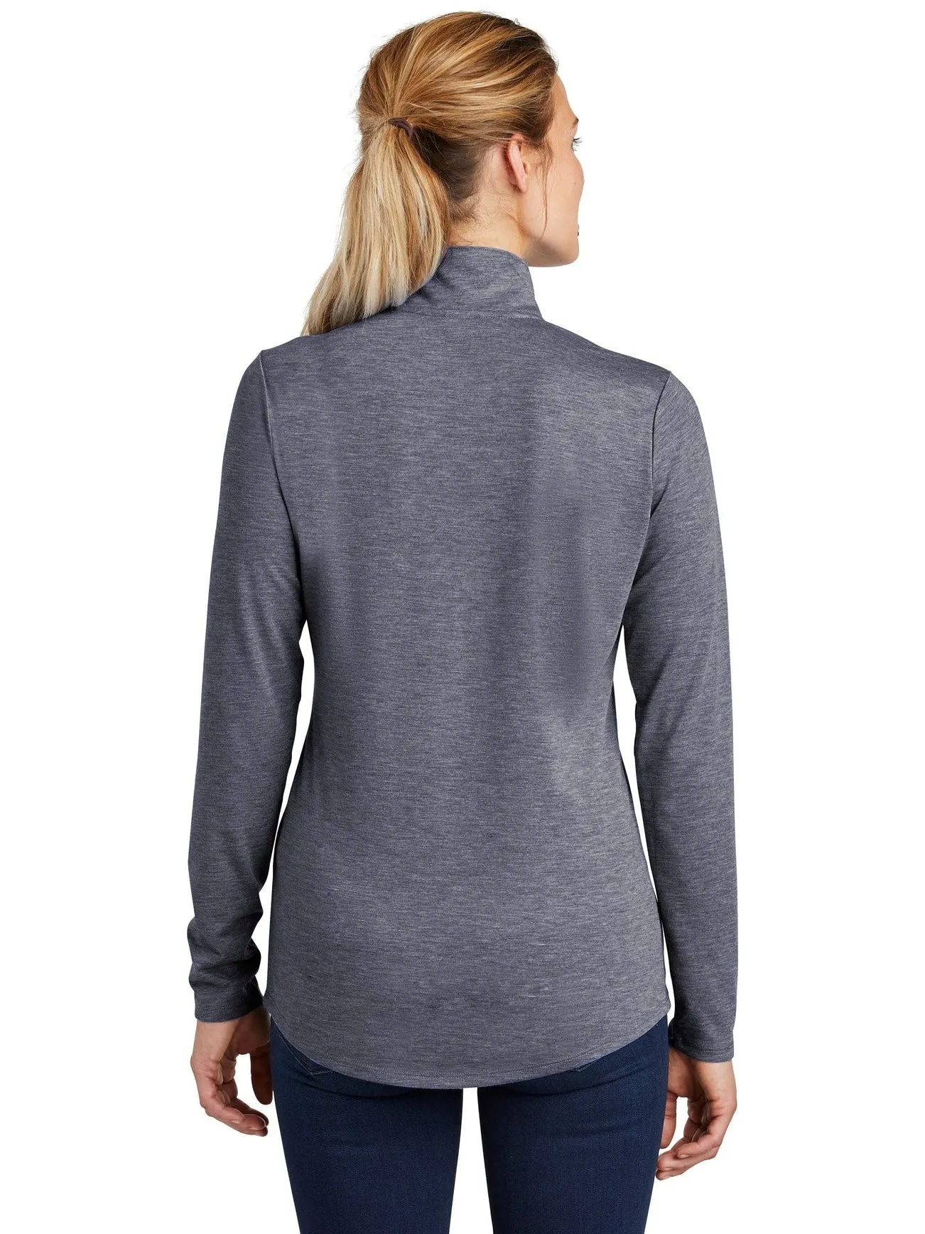 Sport-Tek Ladies Posicharge Tri-Blend Wicking 1/4-Zip Pullover