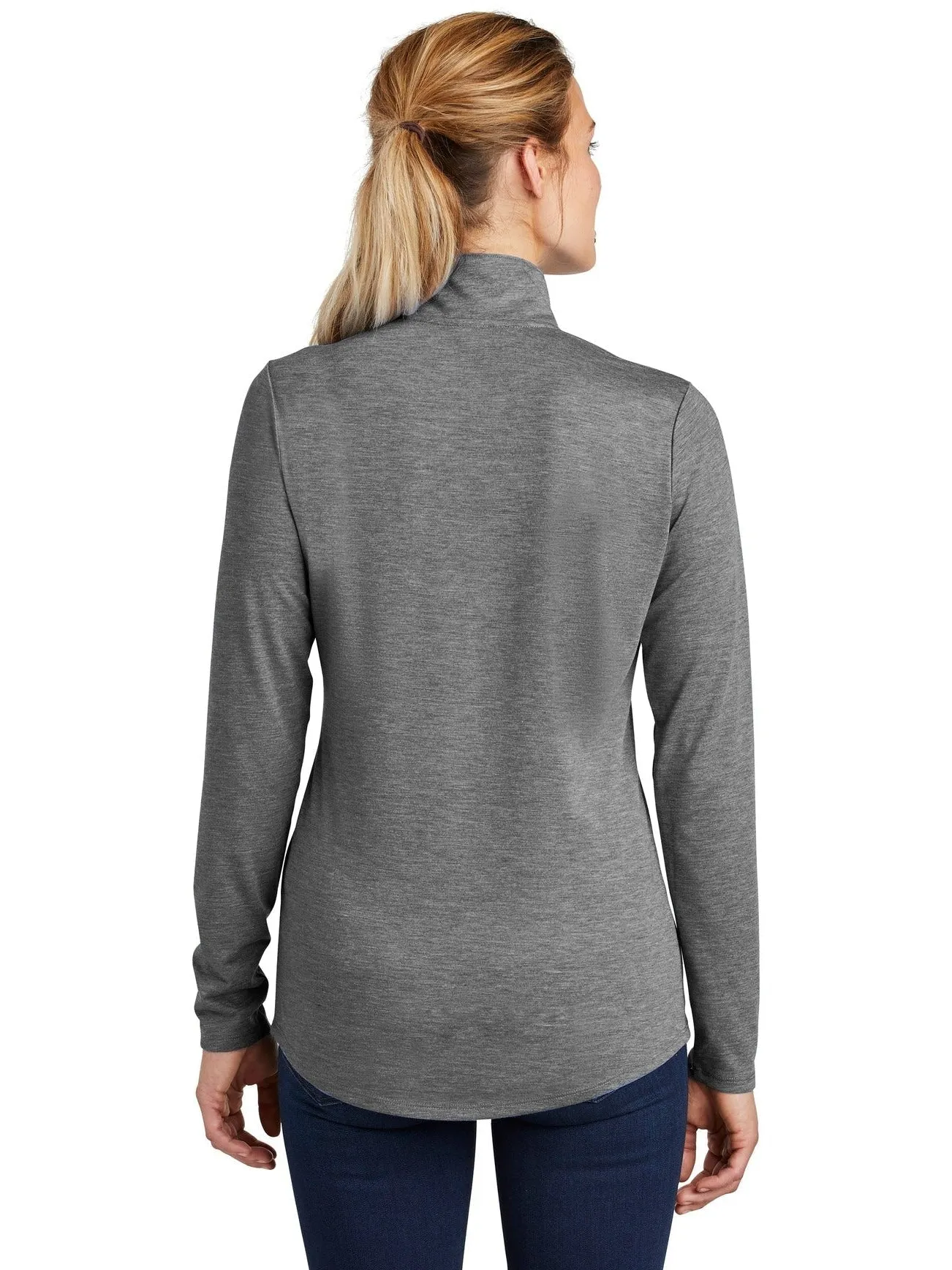 Sport-Tek Ladies Posicharge Tri-Blend Wicking 1/4-Zip Pullover