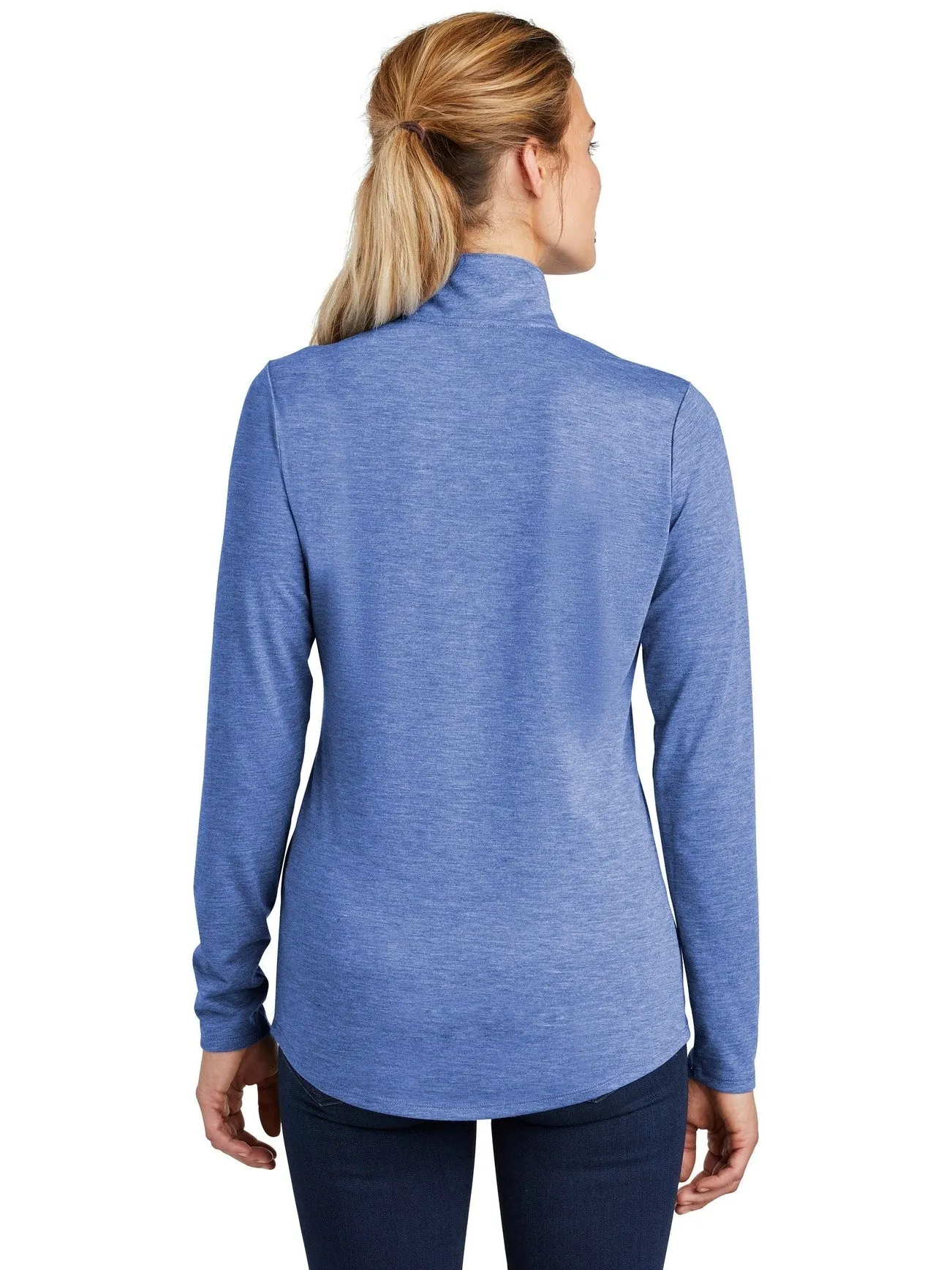 Sport-Tek Ladies Posicharge Tri-Blend Wicking 1/4-Zip Pullover