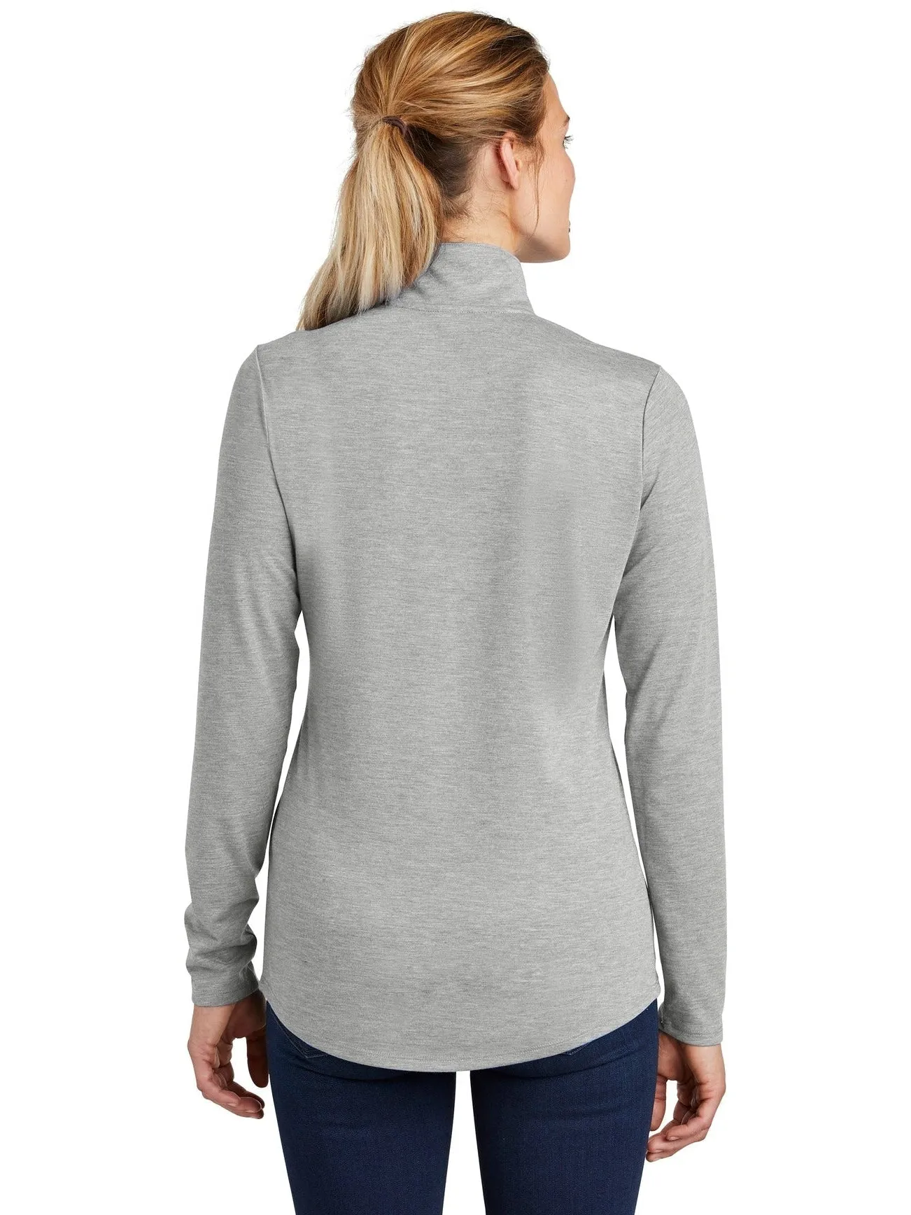 Sport-Tek Ladies Posicharge Tri-Blend Wicking 1/4-Zip Pullover