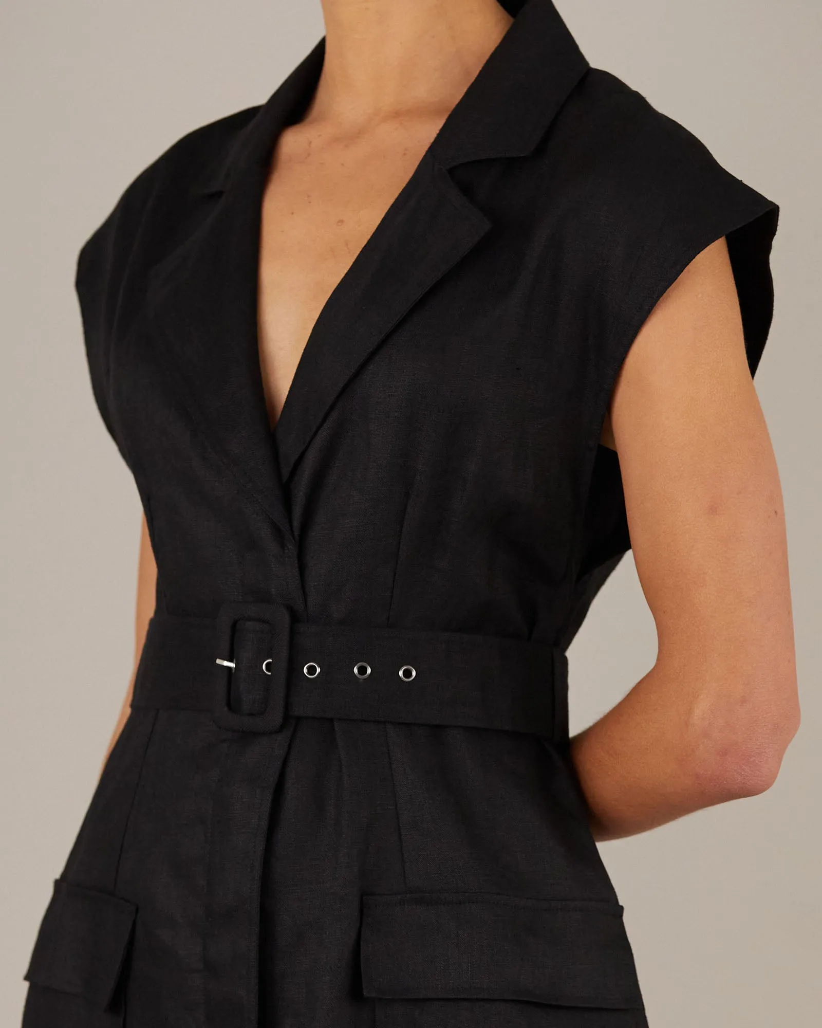 Stockton Linen Dress - Black