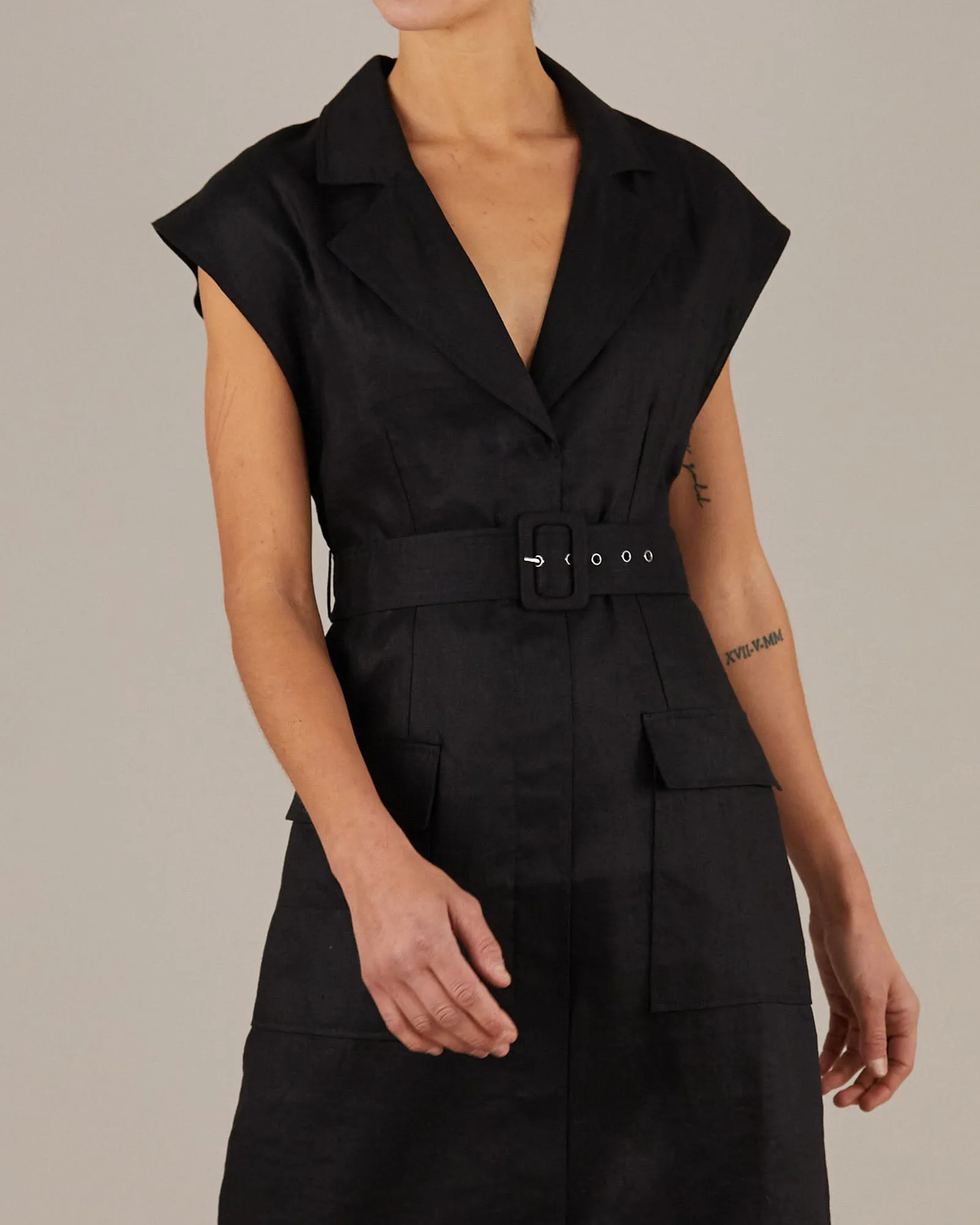 Stockton Linen Dress - Black