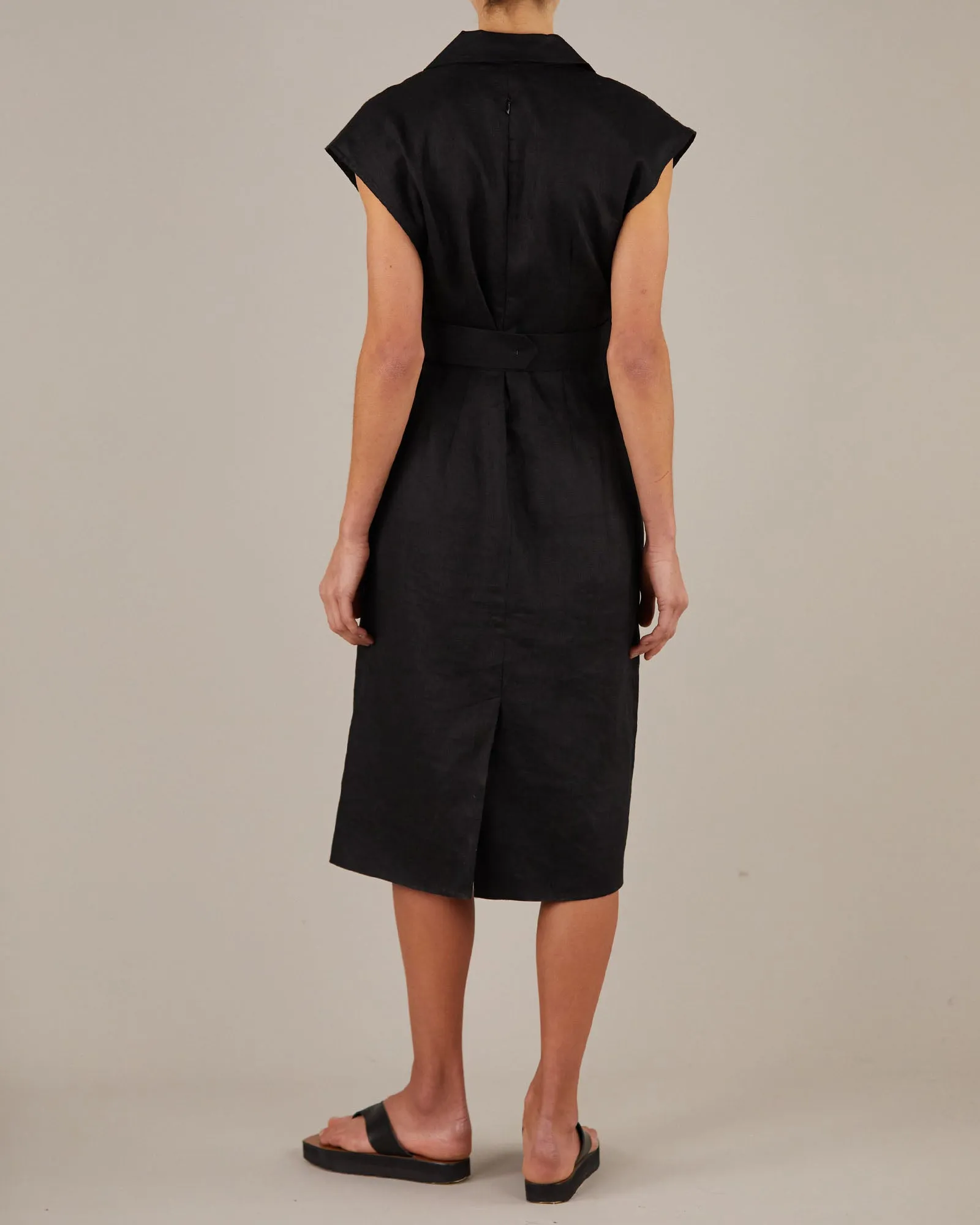 Stockton Linen Dress - Black