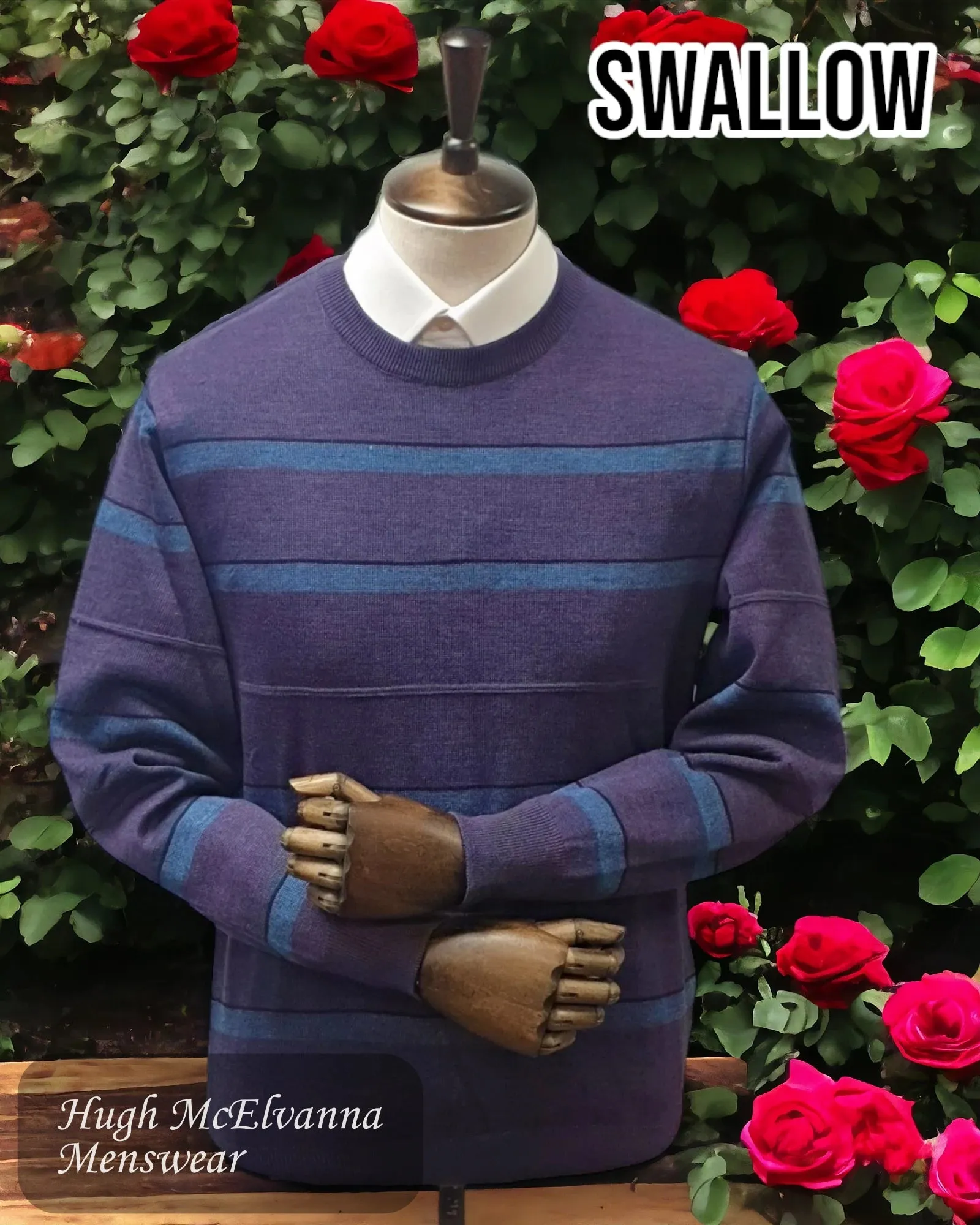 Swallow Purple Crew Neck Pullover