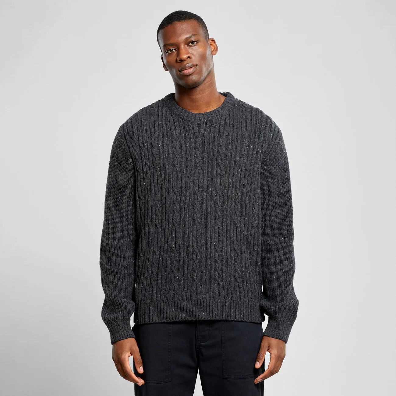 Sweater Ludvika Dark Grey Melange | DEDICATED