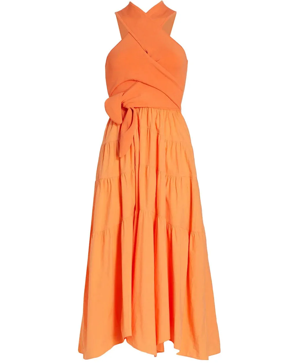 Tangerine Mixed Media Alivia Racerback Midi Dress