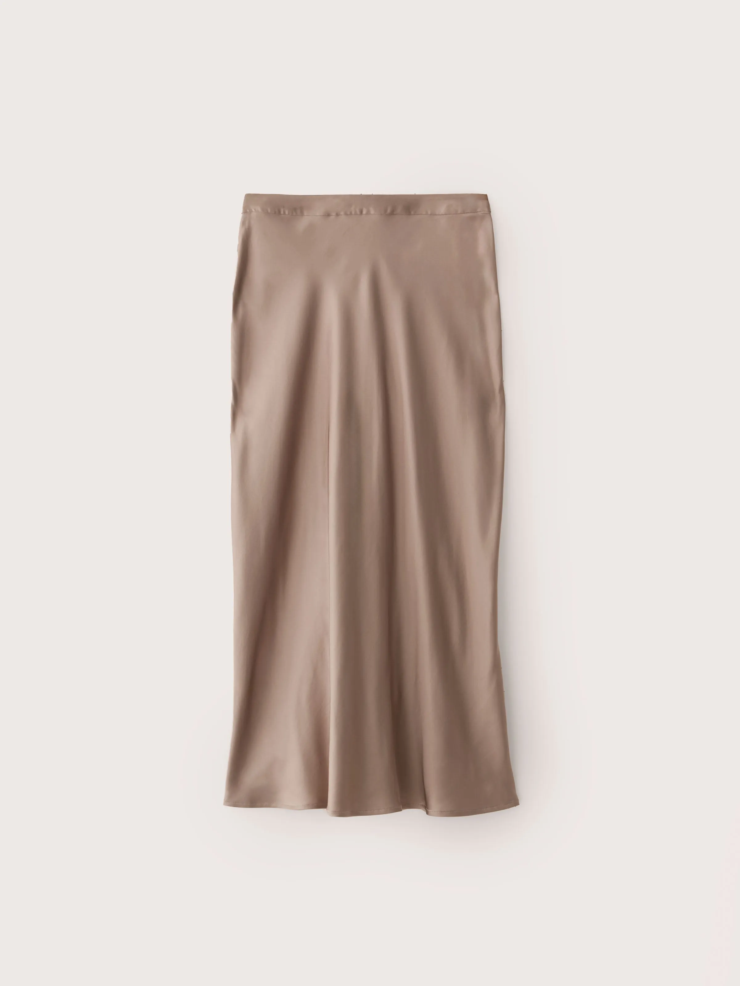 The Satin Midi Skirt in Champagne