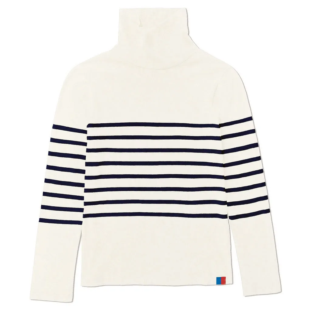 The Tissue Turtleneck - Cream/Navy