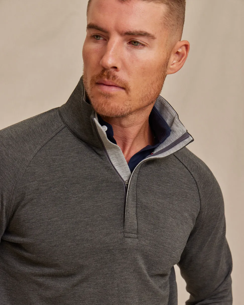 The Voyager - Performance 1/4 Zip Pullover - Charcoal Heather