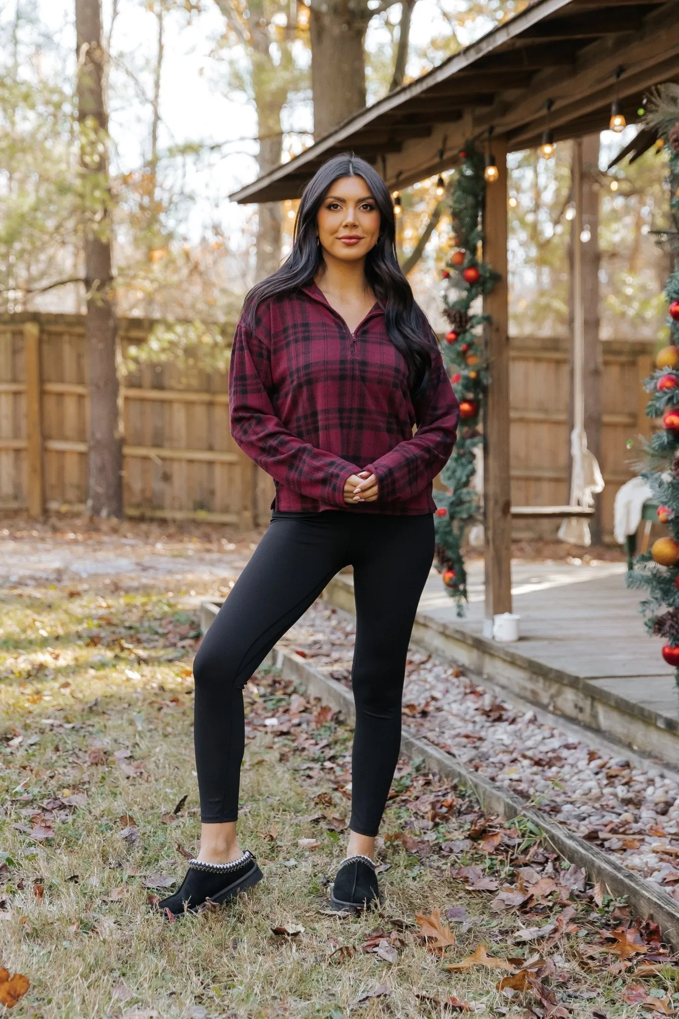 Thread and Supply Amani Plaid Zip Pullover