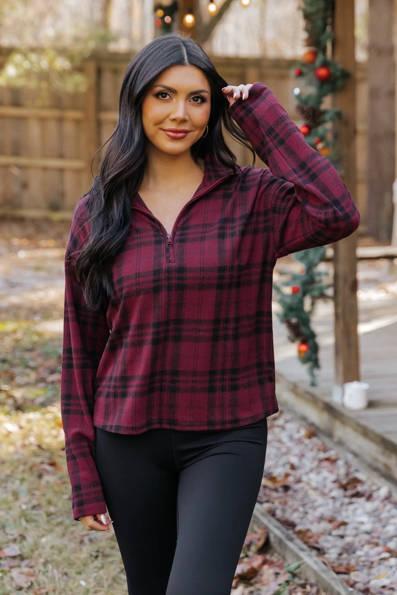 Thread and Supply Amani Plaid Zip Pullover