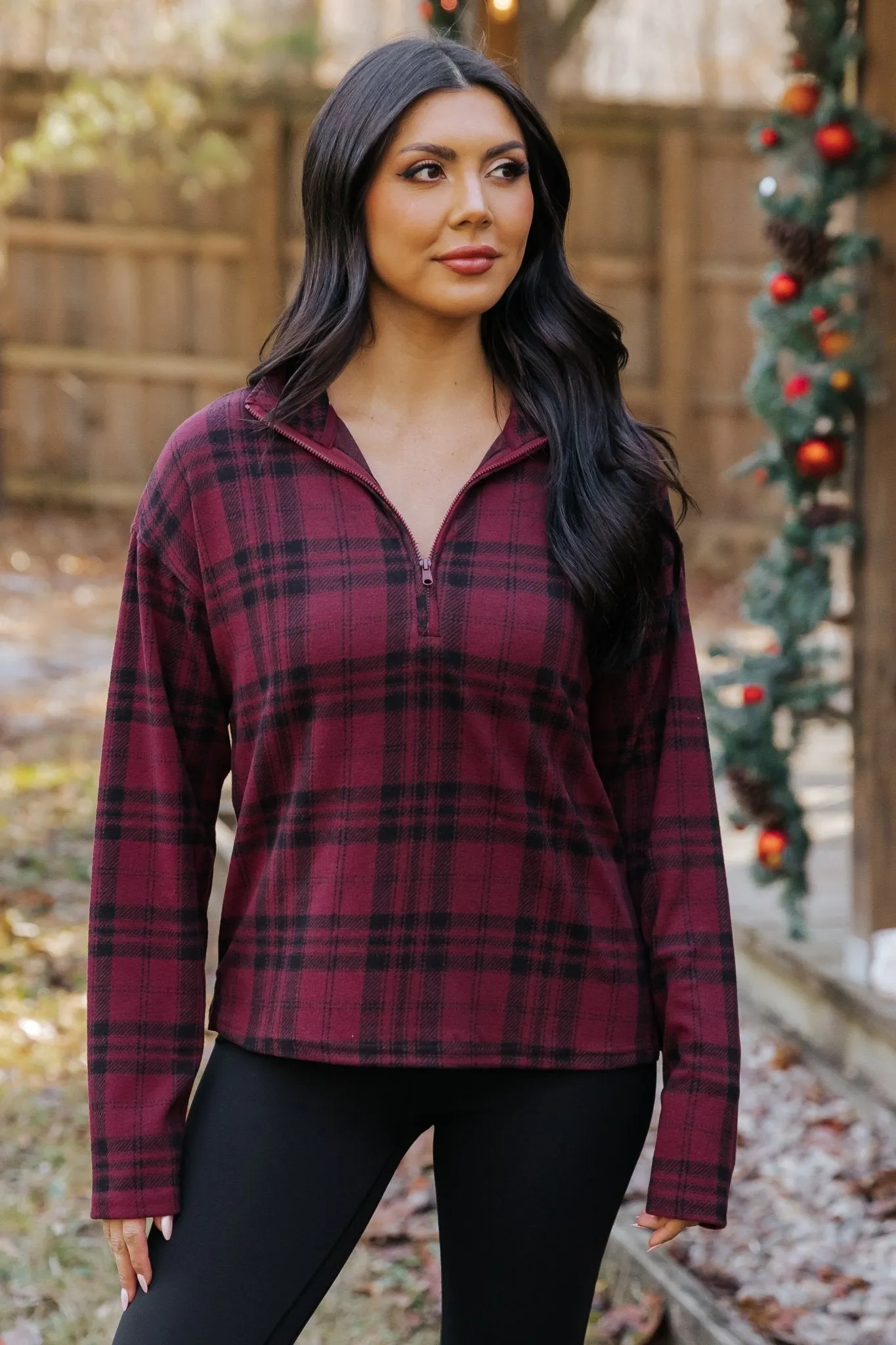 Thread and Supply Amani Plaid Zip Pullover