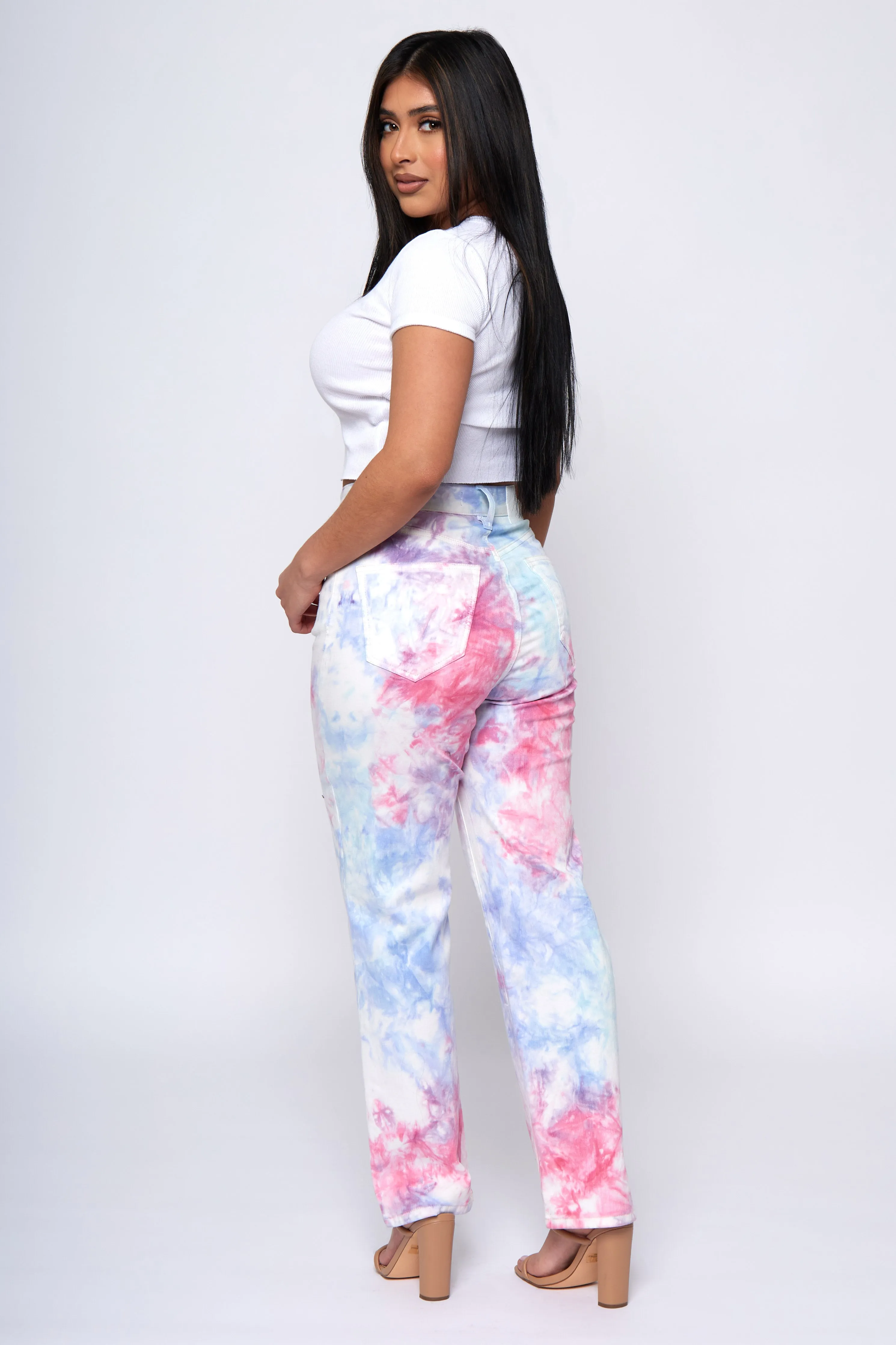 Tie Dye Pinch Straight Fit Pants