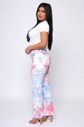 Tie Dye Pinch Straight Fit Pants