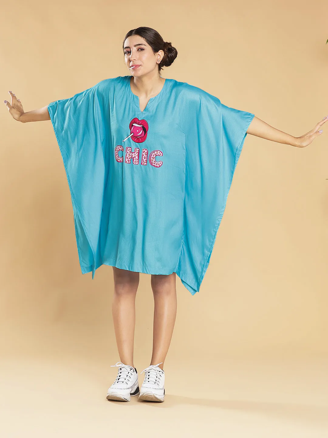 Turquoise Rayon Kaftan - Sweet Chic