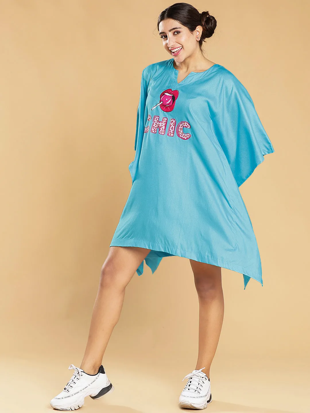 Turquoise Rayon Kaftan - Sweet Chic