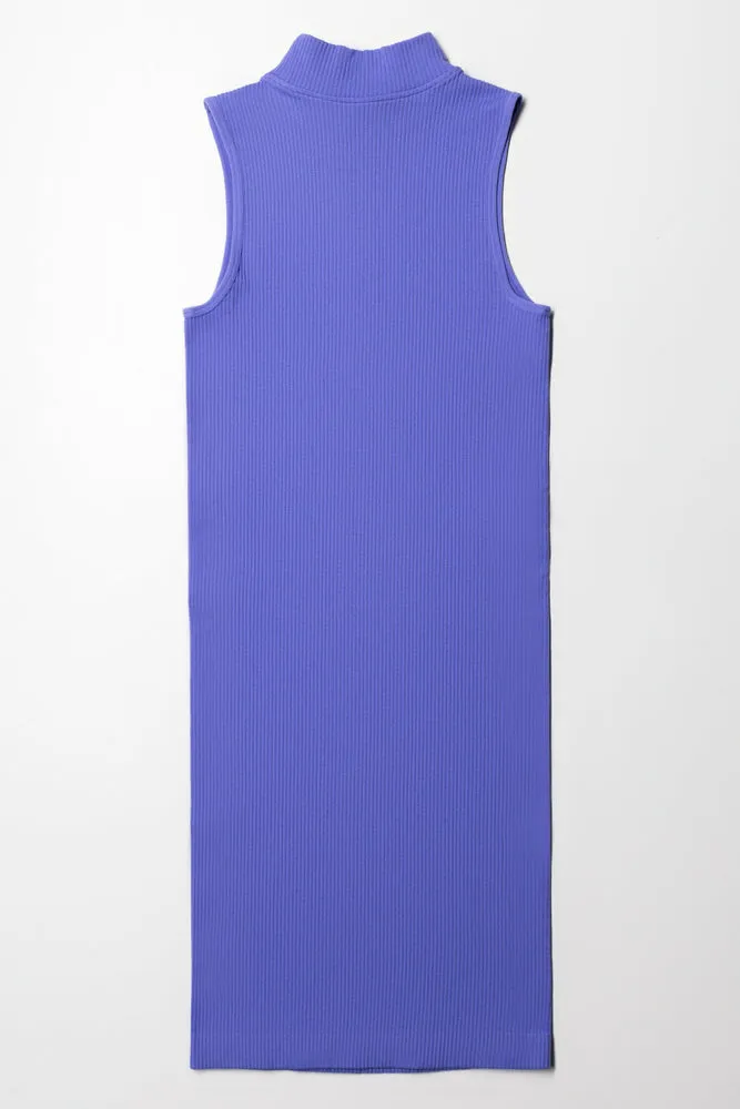 Turtle Neck Bodycon Sleeveless Plum