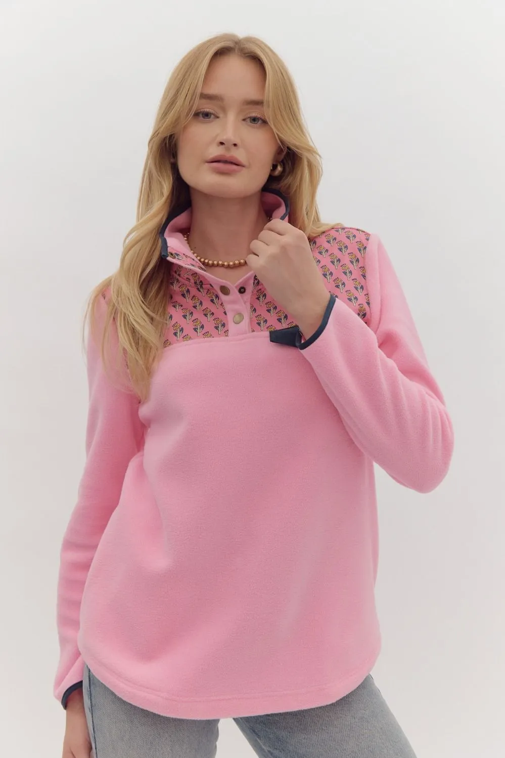 Watch Me Bloom Pullover- Pink