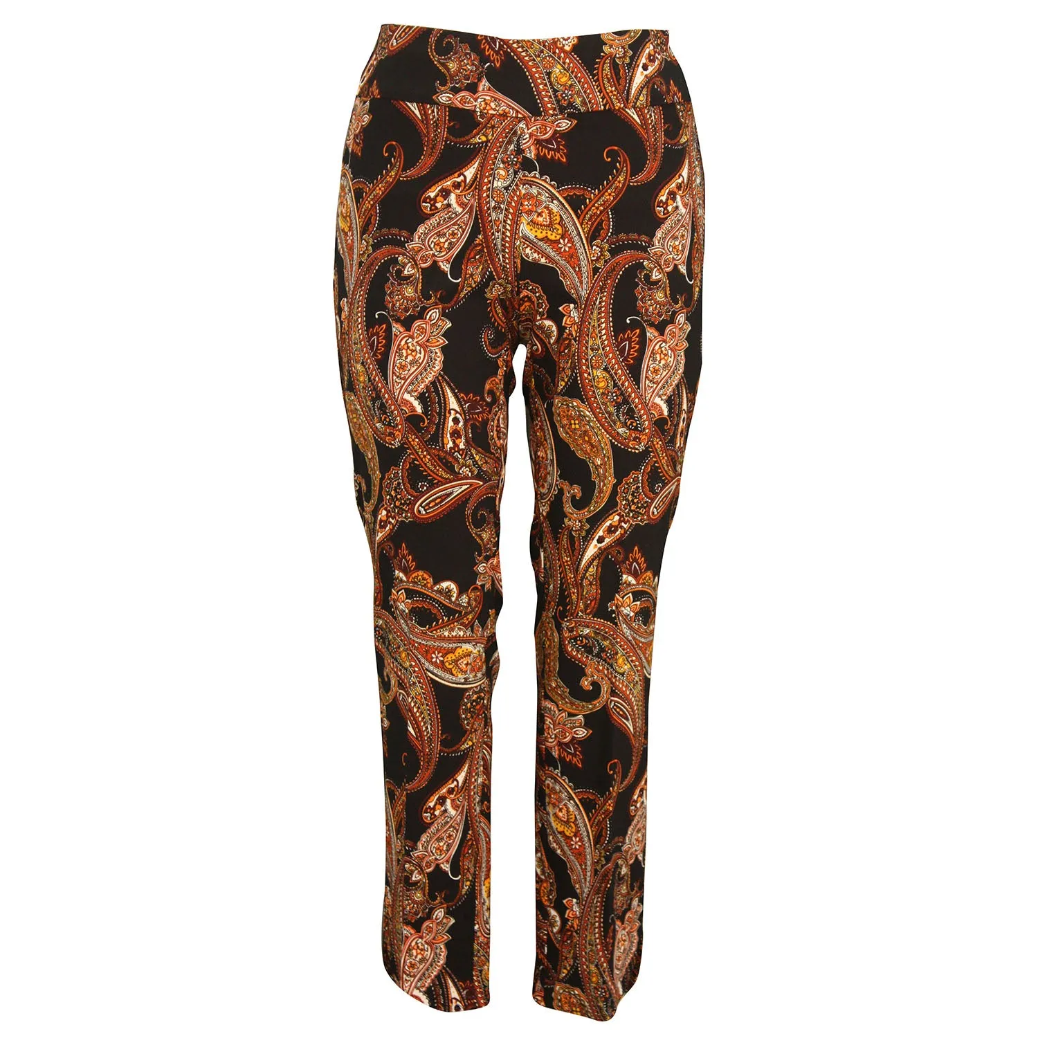 Women's Up! | Paisley Slimming Ankle Pull on Pants | Gold Multi