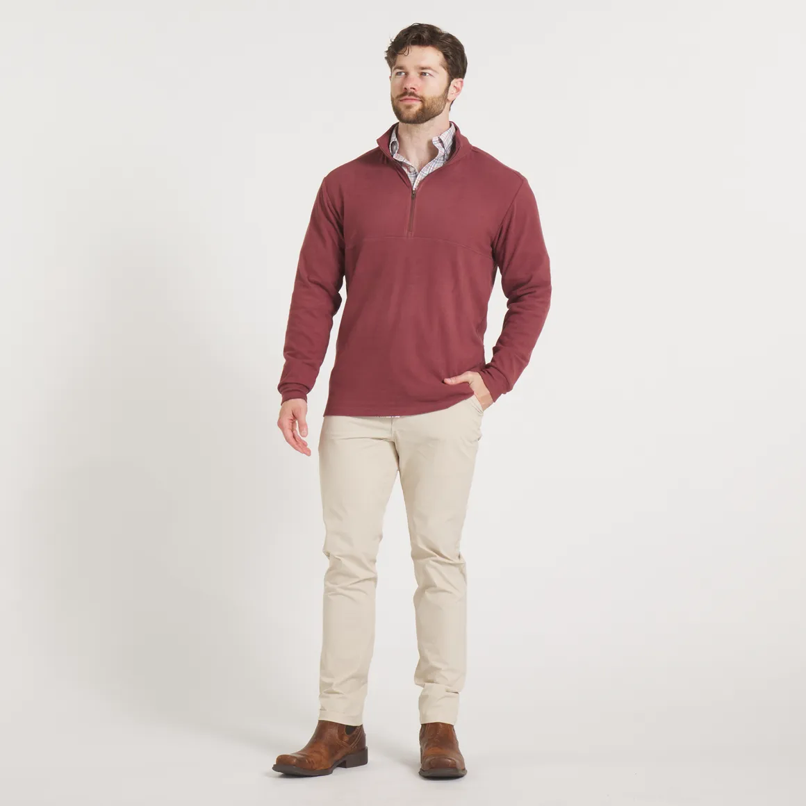 Woods Cross Brushed Pullover - Maroon